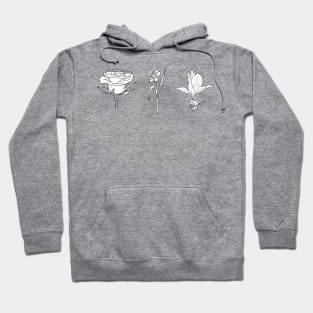 black rose flower line art design Hoodie